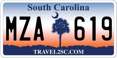 SC license plate MZA619