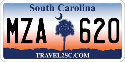 SC license plate MZA620