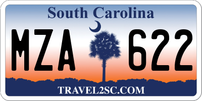SC license plate MZA622