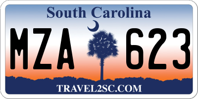 SC license plate MZA623