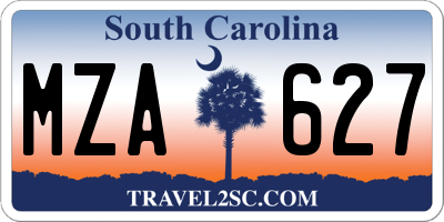 SC license plate MZA627