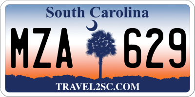 SC license plate MZA629