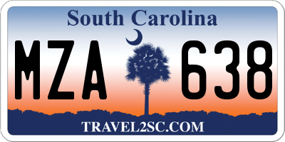 SC license plate MZA638