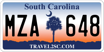 SC license plate MZA648