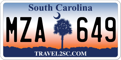SC license plate MZA649