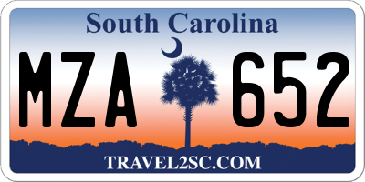 SC license plate MZA652