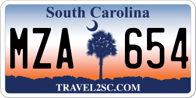 SC license plate MZA654