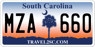 SC license plate MZA660