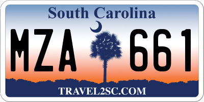 SC license plate MZA661