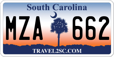SC license plate MZA662
