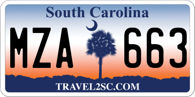 SC license plate MZA663