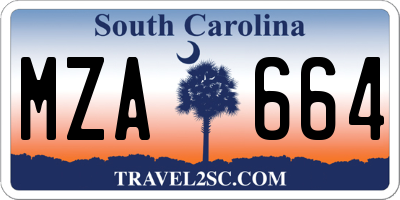 SC license plate MZA664