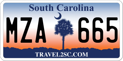SC license plate MZA665