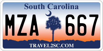 SC license plate MZA667