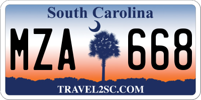 SC license plate MZA668