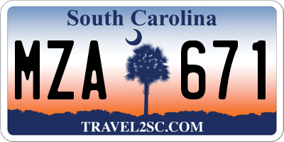 SC license plate MZA671