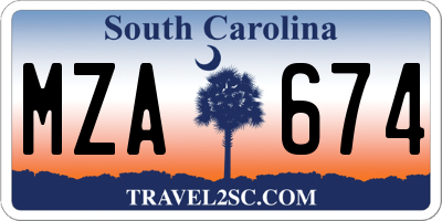 SC license plate MZA674