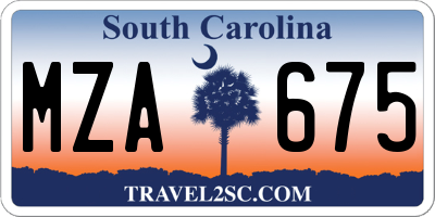 SC license plate MZA675