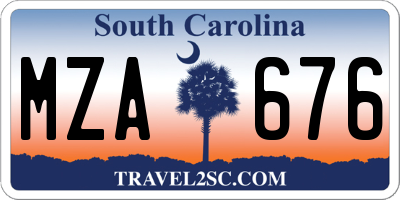 SC license plate MZA676