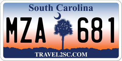 SC license plate MZA681