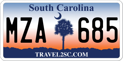 SC license plate MZA685