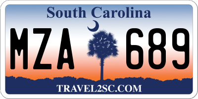 SC license plate MZA689
