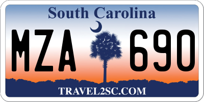 SC license plate MZA690