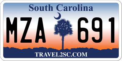 SC license plate MZA691