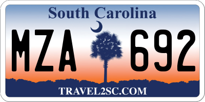 SC license plate MZA692