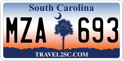 SC license plate MZA693