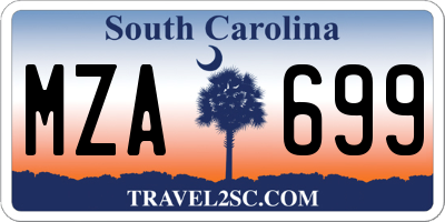 SC license plate MZA699