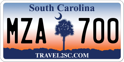 SC license plate MZA700