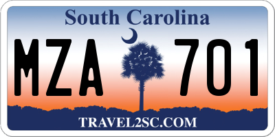 SC license plate MZA701