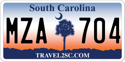 SC license plate MZA704