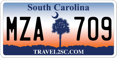 SC license plate MZA709