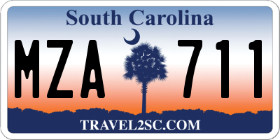SC license plate MZA711