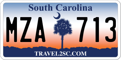 SC license plate MZA713