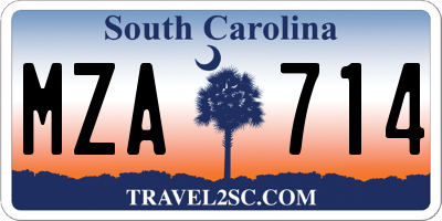 SC license plate MZA714