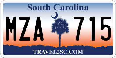 SC license plate MZA715