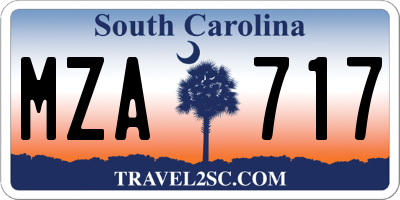SC license plate MZA717