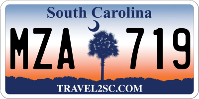 SC license plate MZA719