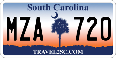SC license plate MZA720