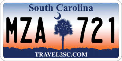 SC license plate MZA721
