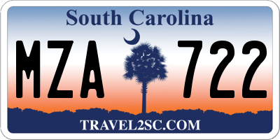 SC license plate MZA722