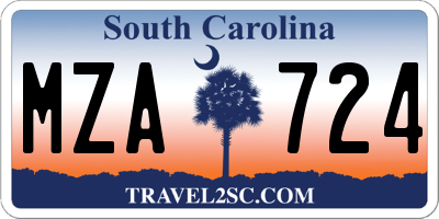 SC license plate MZA724