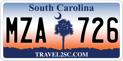 SC license plate MZA726