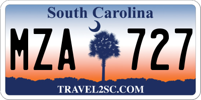 SC license plate MZA727