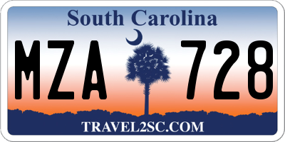 SC license plate MZA728
