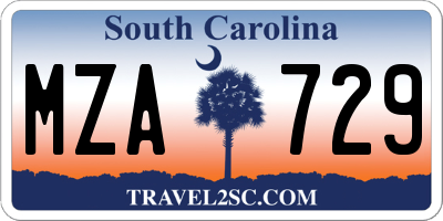 SC license plate MZA729