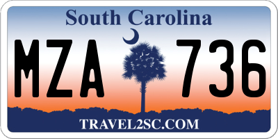 SC license plate MZA736
